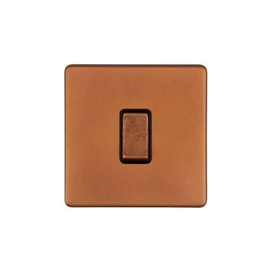 The Chiswick Collection Antique Copper 45A 1 Gang Double Pole Switch, Single Plate