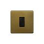 The Belgravia Collection Old Brass 45A 1 Gang Double Pole Switch, Single Plate