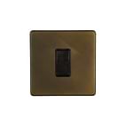 The Westminster Collection Vintage Brass 45A 1 Gang Double Pole Switch, Single Plate