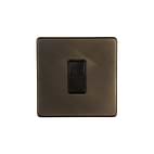 The Westminster Collection Vintage Brass 45A 1 Gang Double Pole Switch, Single Plate