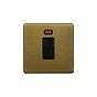 The Belgravia Collection Old Brass 45A 1 Gang Double Pole Switch with Neon on Single Plate