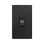 The Camden Collection Matt Black 45A 1 Gang Double Pole Switch Double Plate Screwless