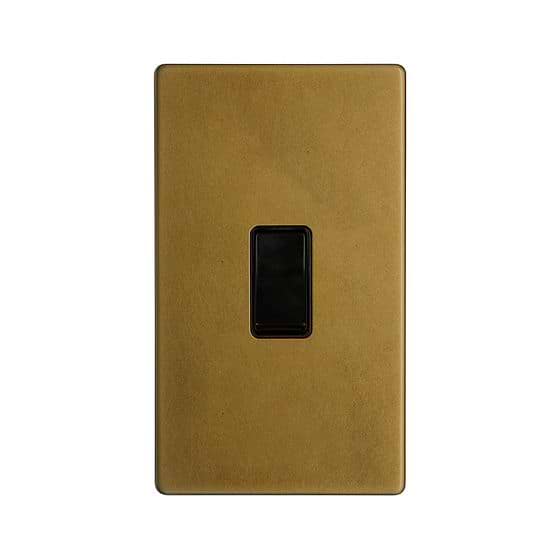 The Belgravia Collection Old Brass 45A 1 Gang Double Pole Switch, Large Plate
