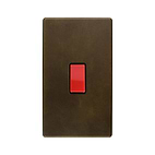 Vintage Brass 45A Double Pole Switch Double Plate
