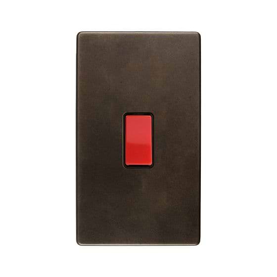 The Westminster Collection Vintage Brass 45A 1 Gang Double Pole Switch, Large Plate