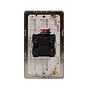 The Savoy Collection Brushed Brass 45A 1 Gang Double Pole Switch With Neon, Large Plate Wht Ins Screwless