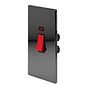 The Connaught Collection Black Nickel 45A 1 Gang Double Pole Switch With Neon Large Plate Blk Ins Screwless