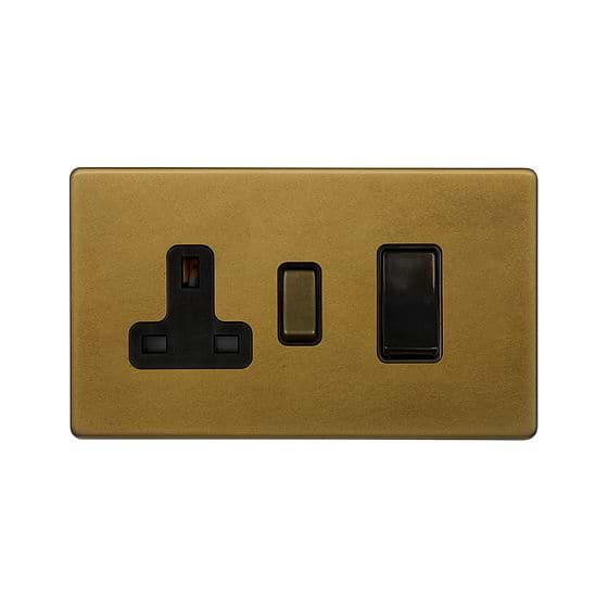 The Belgravia Collection Old Brass Screwless 45A Cooker control
