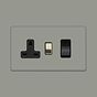 Soho Lighting Primed Paintable 45A Cooker Control Unit with Brushed Brass Switch with Black Insert