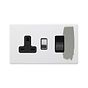 Soho Lighting Primed Paintable 45A Cooker Control Unit with Brushed Chrome Switch and Black Insert