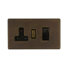 The Westminster Collection Vintage Brass Screwless 45A Cooker control