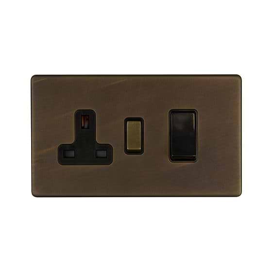 The Westminster Collection Vintage Brass Screwless 45A Cooker control