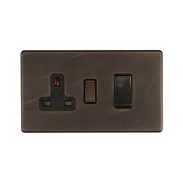 The Westminster Collection Vintage Brass Screwless 45A Cooker control