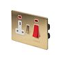 The Savoy Collection Brushed Brass 45A Cooker Control Unit With Neon Wht Ins Screwless