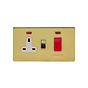 The Savoy Collection Brushed Brass 45A Cooker Control Unit With Neon Wht Ins Screwless