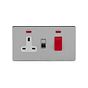 Soho Lighting Brushed Chrome 45A Cooker Control Unit With Neon Wht Ins Screwless
