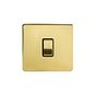 The Savoy Collection Brushed Brass 1 Gang 2 Way 10A Light Switch Blk Ins Screwless