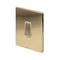 The Savoy Collection Brushed Brass 1 Gang Light Switch 10A 2-Way White Inserts
