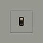 Soho Lighting Primed Paintable 1 Gang Light Switch 2 Way 10A with Antique Brass Switch