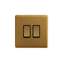 Soho Lighting Antique Gold 10A 2 Gang 2 Way Switch