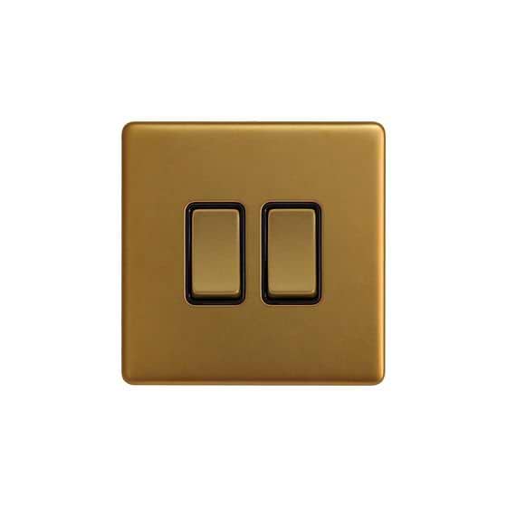 Soho Lighting Antique Gold 10A 2 Gang 2 Way Switch