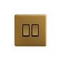Soho Lighting Antique Gold 10A 2 Gang 2 Way Switch