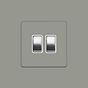 Soho Lighting Primed Paintable 2 Gang Light Switch 2-Way 10A with Brushed Chrome Switch and White Insert