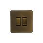 The Westminster Collection Vintage Brass 10A 2 Gang 2 Way Switch