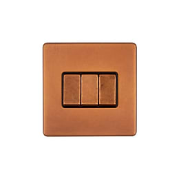 Antique Copper 3 Gang Light Switch