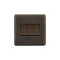The Westminster Collection Vintage Brass 10A 3 Gang 2 Way Switch