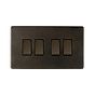 The Westminster Collection Vintage Brass 10A 4 Gang 2 Way Switch