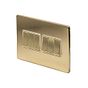 The Savoy Collection Brushed Brass 10A 6 Gang 2 Way Switch Wht Ins Screwless