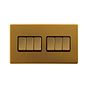 Soho Lighting Antique Gold 10A 6 Gang 2 Way Switch