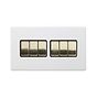 Soho Lighting Primed Paintable 6 Gang 2 Way 10A Light Switch with Brushed Brass Switch with Black Insert