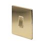 The Savoy Collection Brushed Brass 1 Gang Intermediate Switch Wht Ins Screwless
