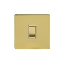 Soho Lighting Brushed Brass 1 Gang Intermediate Switch Wht Ins Screwless
