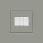 Soho Lighting Primed Paintable 3 Gang Intermediate switch with White Switch
