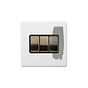 Soho Lighting Primed Paintable 3 Gang Intermediate switch with Antique Brass Switch