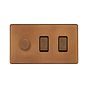 Antique Copper Dimmer Rocker Combo Switch
