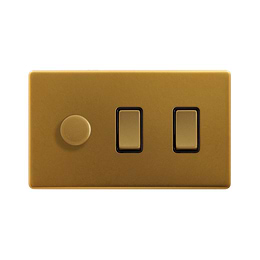 Antique Gold Dimmer Rocker Combo Switch
