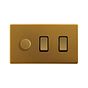 Antique Gold Dimmer Rocker Combo Switch
