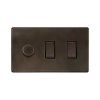 Vintage Brass Dimmer Rocker Combo Switch