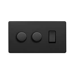 Matt Black Dimmer Rocker Combo Switch