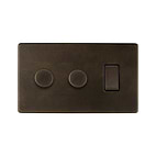 Vintage Brass Dimmer Rocker Combo Switch