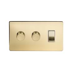Soho Lighting Brushed Chrome 3 Gang 2 Way Light Switch With 1 Trailing