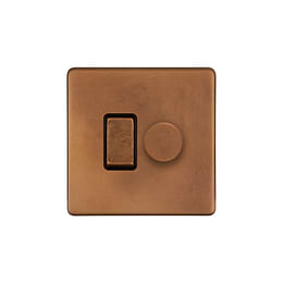 The Chiswick Collection Antique Copper Dimmer and Rocker Switch Combo (2-Way Switch & 2- Way Intelligent  Dimmer)