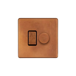 Antique Copper Dimmer Rocker Combo Switch