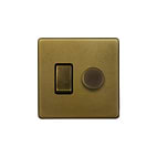 The Belgravia Collection Old Brass Dimmer and Rocker Switch Combo (2-Way Switch & 2- Way Intelligent Dimmer)