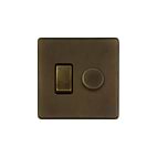 The Westminster Collection Vintage Brass Dimmer and Rocker Switch Combo (2-Way Switch & 2- Way Intelligent Dimmer)