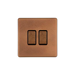 The Chiswick Collection Antique Copper 2 Gang Intermediate & 2 Way Switch